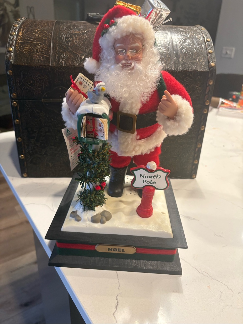 Festive Santa Noel Figurine Holiday Decor - Red and White